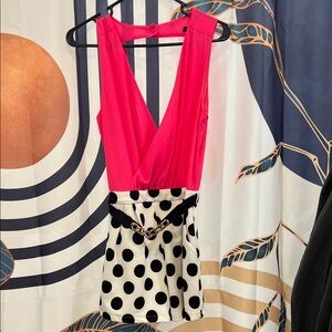 Cals Hot Pink Dress with Teal Logo Label